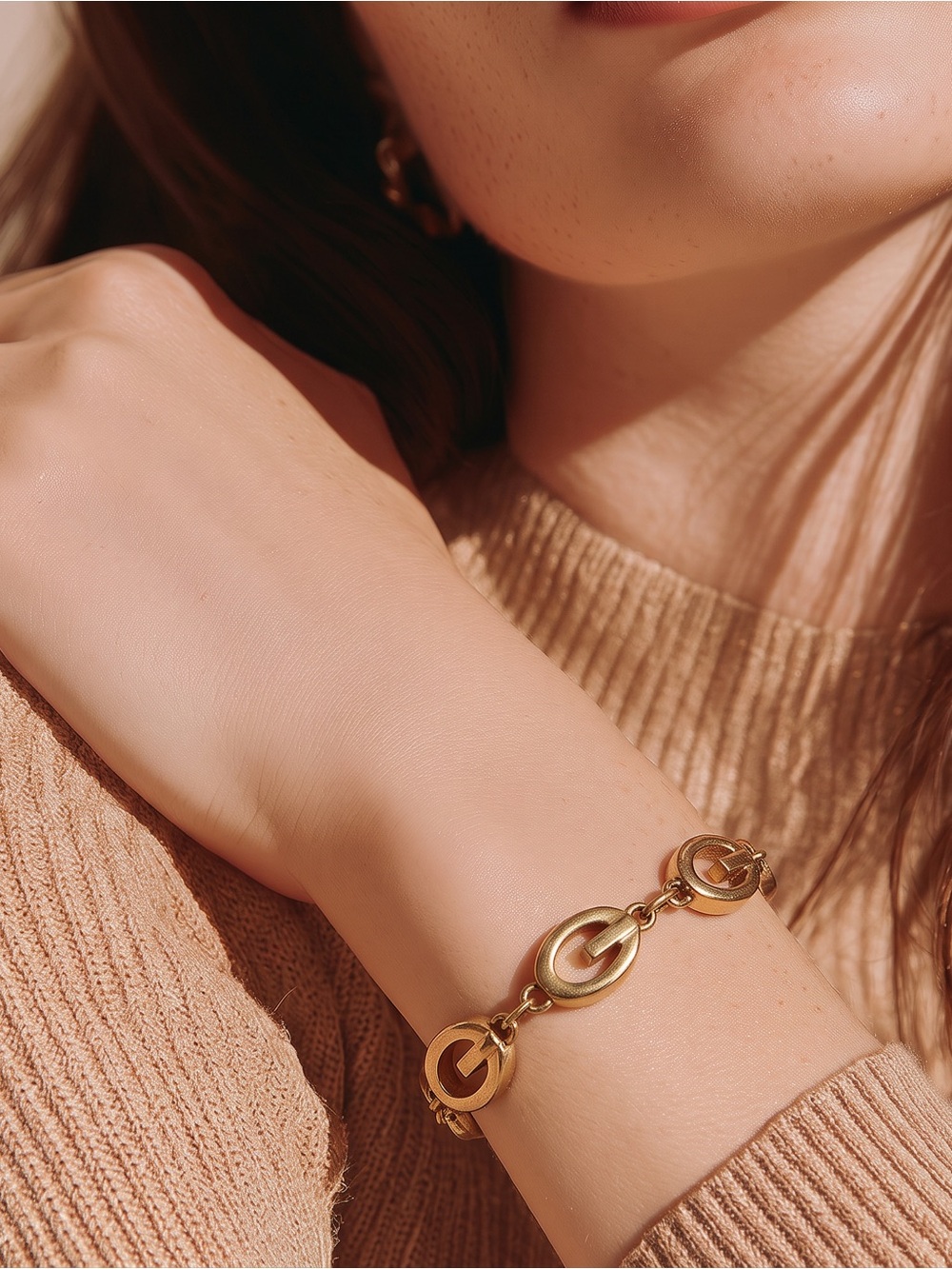 GIVENCHY “G" Links Gold Plated Bracelet